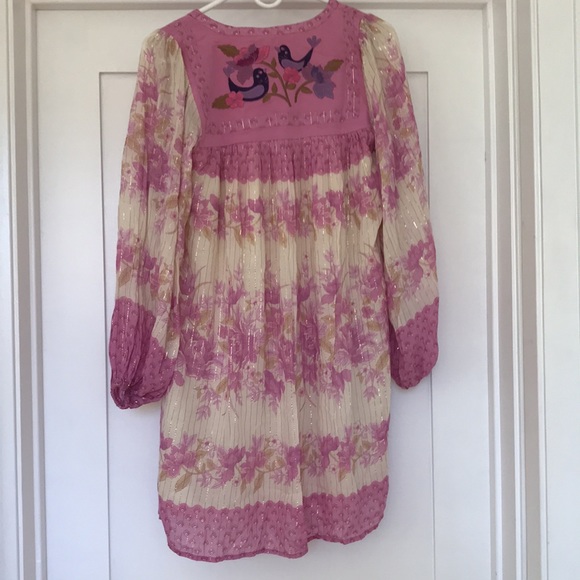 Spell X Free People coco lei floral embroidered pink tunic dress - Picture 2 of 7